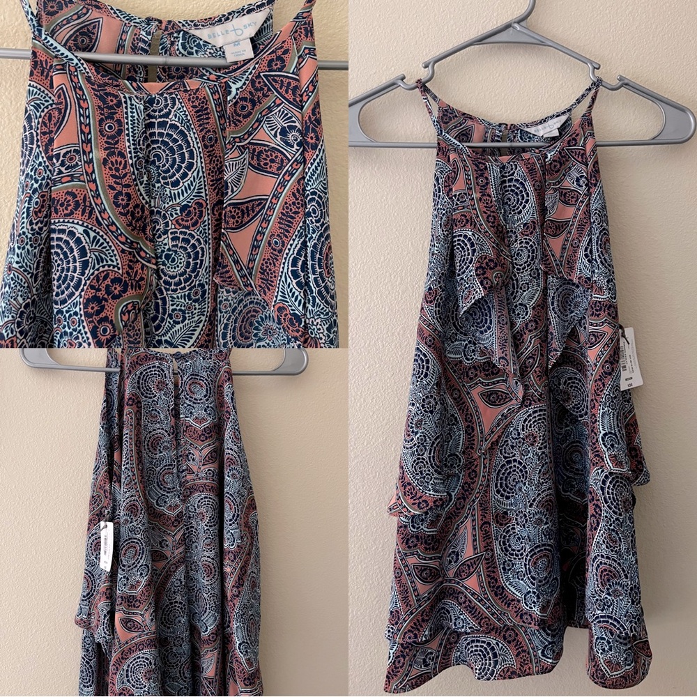 Beautiful flutter multi color tank top